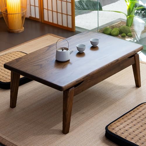 JINGSHIQIAOPL Japanischer Tatami-Couchtisch Aus Massivholz, Bodentisch Klappbar mit Abgerundeten Ecken für Teezeremonien, Wohnzimmer, Schlafzimmer, Erkerfenster(60x40x30cm/24x16x12in) von JINGSHIQIAOPL