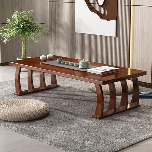 Japanischer Tatami-Couchtisch aus Massivholz, Multifunktionaler Niedriger Tisch Zum Sitzen auf Dem Boden für Teezeremonie, Meditation und Laptop-Schreibtisch(Brown,60x40x30cm/24x16x12in) von JINGSHIQIAOPL