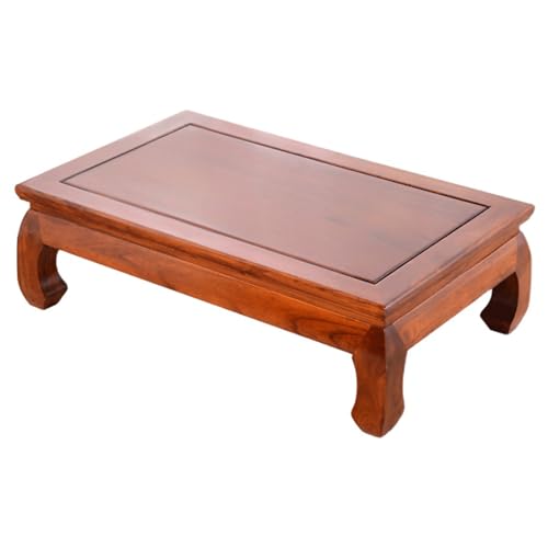 Japanischer Tatami-Couchtisch aus Massivholz, Multifunktionaler Niedriger Tisch im Klassischen Chinesischen Design für Teezeremonie, Meditation, Altar und Arbeitszimmer(50x50x30cm/20x20x12in) von JINGSHIQIAOPL