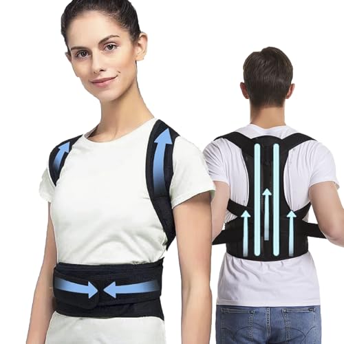 JINGSHUBO Rücken Geradehalter, Haltungskorrektur Rücken Damen und Herren, Back Posture Corrector, Lendenwirbelstütze Verstellbarer Rückenposenkorrektor (Schwarz, S) von JINGSHUBO