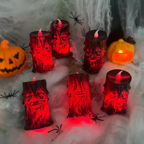 Halloween Deko Laterne Outdoor Mit Rot Lights,6 StüCk Halloween Tischdekoled Skull Led Teelicht,Schwarz Kerzen Deko Lteelichter Led Für Helloween Party Tischdeko Innen Outdoor KüRbis Laterne Halloween Deko Laterne Outdoor Mit Rot Lights,6 StüCk Halloween Tischdekoled Skull Led Teelicht,Schwarz Kerzen Deko Lteelichter Led Für Helloween Party Tischdeko Innen Outdoor KüRbis Laterne von JINGTOPS