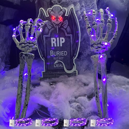 Halloween Deko Gruselig Leuchtend Grabstein Spinnennetz,LED Skelett Hände Set,Halloween Glühendes Grusel Geister Deko Innen und Aussen, für Halloween Party Spukhaus Rasen im Freien Garten Halloween Deko Gruselig Leuchtend Grabstein Spinnennetz,LED Skelett Hände Set,Halloween Glühendes Grusel Geister Deko Innen und Aussen, für Halloween Party Spukhaus Rasen im Freien Garten von JINGTOPS