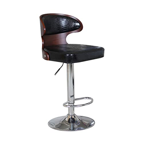 JINGYAN Barhocker Bar Chair Swivel bar Stool solid Wood Back Cashier Front Desk high(Black) von JINGYAN