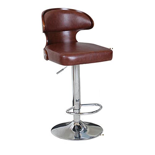 JINGYAN Barhocker Bar Chair Swivel bar Stool solid Wood Back Cashier Front Desk high(Bruin) von JINGYAN