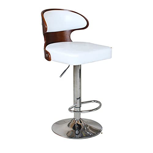 JINGYAN Barhocker Bar Chair Swivel bar Stool solid Wood Back Cashier Front Desk high(White) von JINGYAN