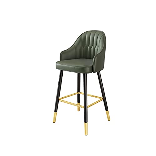 JINGYAN Barhocker Bar Stools Minimalist Light Luxury High Chair Backrest Home Stool(A-Green,55cm) von JINGYAN