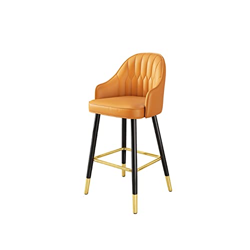 JINGYAN Barhocker Bar Stools Minimalist Light Luxury High Chair Backrest Home Stool(A-Orange,65cm) von JINGYAN