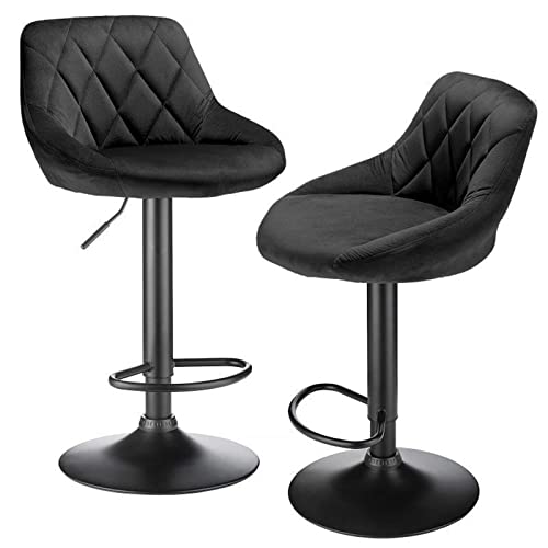 JINGYAN Barhocker Cushion Bar Stool Swivel Height Adjustable Chair Leather with Footrest Armrest Home Office Kitchen(01) von JINGYAN