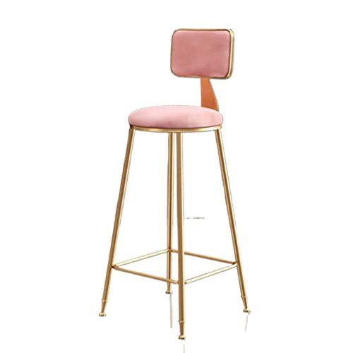 JINGYAN Barhocker Metal Casting High Stool Bar Chair Home Cafe Hotel(Pink) von JINGYAN