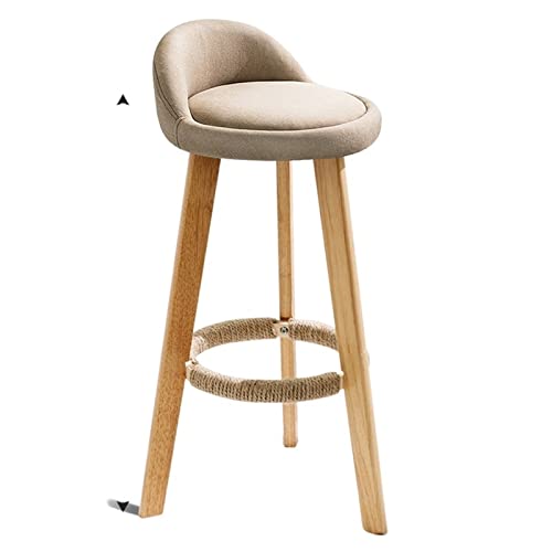 JINGYAN Barhocker Modern Minimalist Chairs Solid Wood High Foot Bar Stool Rotating Design Waiting Thick Cushion Counter Stools Many Styles von JINGYAN