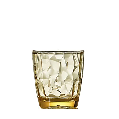 JINGYAN Bechersets Transparent Cups Tumbler Plastic Beverage Juice Ice Tea Drinking Reusable Glassware(Yellow,470ml) von JINGYAN