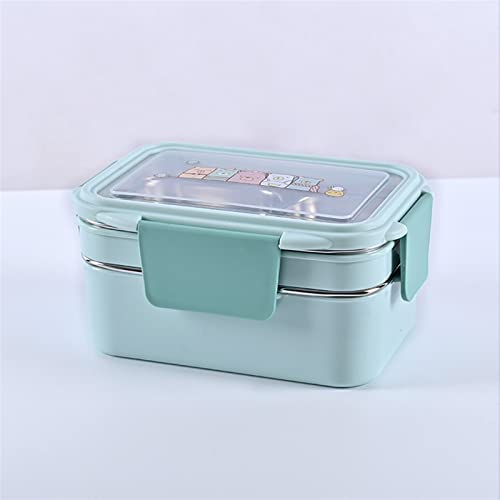 JINGYAN Bento-Box Thermal Lunchbox Fresh-Keeping Bento Box Student Office Worker Portable Packed Lunch for Work Food School(2 Layer Blue) von JINGYAN