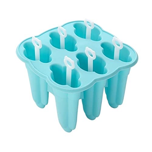 JINGYAN Eiscremeformen 6-Cavity Food Grade Silicone DIY Ice Cream Popsicle Molds Eco-Friendly Freeze Juices Drink Muolds Kitchen Cube Makers Tools(Blue) von JINGYAN