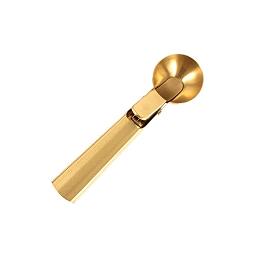 JINGYAN Eisportionierer Stainless Steel Ice Cream Scoop with Trigger, Anti-Freeze Handle, Icecream Spoon Perfect for Gelatos, Frozen Yogurt, Sundaes(Gold) von JINGYAN