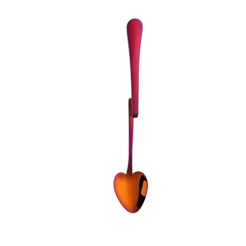 JINGYAN Kaffeelöffel Hanging Cup Coffee Spoon Heart Shape Scoop Sugar Dessert Spoons Stirring(Red) von JINGYAN