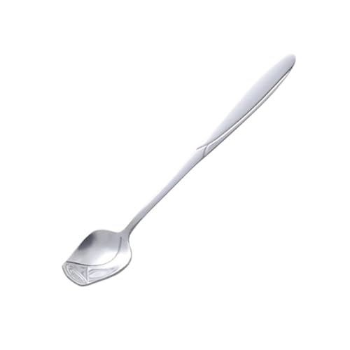 JINGYAN Kaffeelöffel Long Handle Coffee Spoon Dessert Ice Cream Tableware(Silver) von JINGYAN