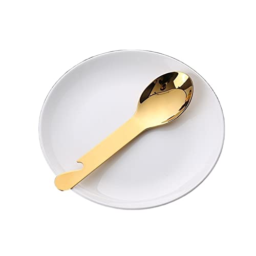 JINGYAN Kaffeelöffel Stainless Steel Coffee Spoon with Bottle Opener Lightweight Outdoor Dinner for Travel Camping Backpacking Cookware(Gold) von JINGYAN