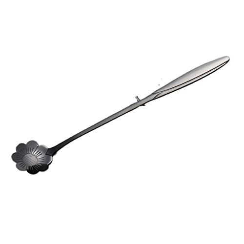 JINGYAN Kaffeelöffel Stainless Steel Spoon Long Handle Flowers Heart Shape Ice Tea Coffee Dessert Kitchen Drink Tableware Cutlery von JINGYAN
