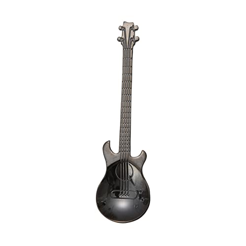 JINGYAN Kaffeelöffel Stirring Spoon Guitar Shape Stainless Steel Coffee Spoons Teaspoon Set Cake Ice Cream Scoop Kit Tableware(Black) von JINGYAN