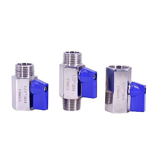 JINGYAN-Kugelventile Female Male Sanitary Ball Valve Stainless Steel Homebrew With Blue Hanlde(1",FEMALE TO FEMALE_BSP SUS 304) von JINGYAN