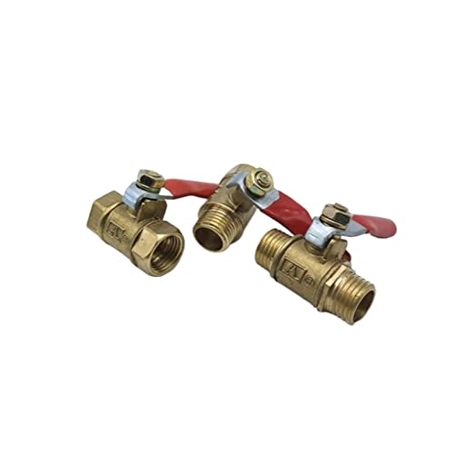 JINGYAN-Kugelventile Female Male Thread Two Way Brass Pneumatic ShutOff Ball Valve Pipe Fitting Connector(1/8",BSP_FEMALE TO FEMALE) von JINGYAN
