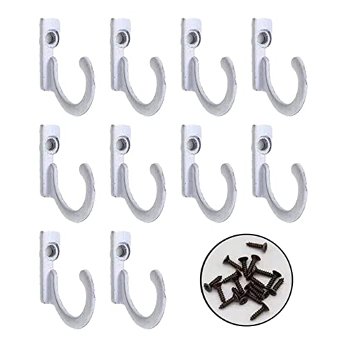 JINGYAN Mehrzweckhaken Eisen Metall Wandhaken Halterung für Holz Wandhalter Schlafzimmer Handtuchhalter Kaffeetasse Haken Küchenhelfer(10 PCS White) von JINGYAN
