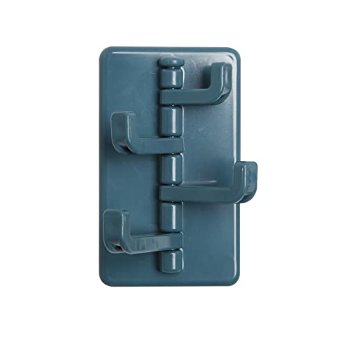 JINGYAN Mehrzweckhaken Rotary klebrig haken kreative klebrige bad küche wand ohne loch aufhänger key mantel hoken haushalt aufbewahrungsbeutel(Blue) von JINGYAN