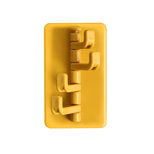 JINGYAN Mehrzweckhaken Rotary klebrig haken kreative klebrige bad küche wand ohne loch aufhänger key mantel hoken haushalt aufbewahrungsbeutel(Yellow) von JINGYAN
