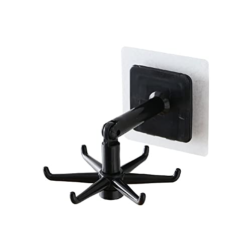 JINGYAN Mehrzweckhaken Rotierende Haken Punch-Free Küchenutensilien Lager Rack Kleidung Krawatten Hängende Organisator Halter Badezimmer(Black) von JINGYAN