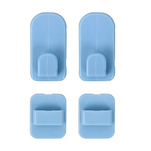 JINGYAN Mehrzweckhaken Sticky Haken Set ABS Klebeband Aufhänger Fernbedienungshalter Wandspeicher for TV Klimaanlagensteuerung 4pcs / set(Blue) von JINGYAN