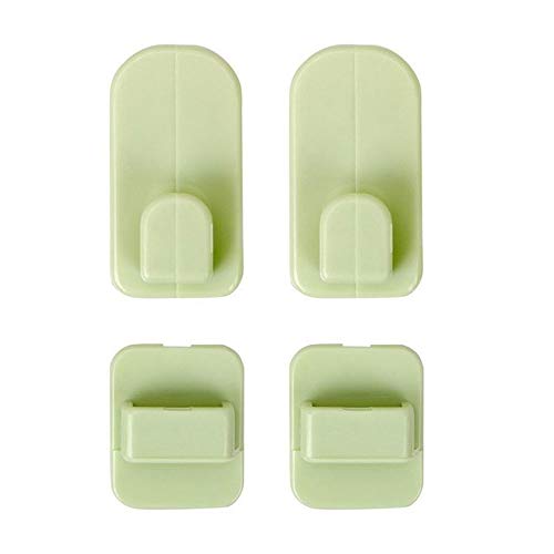 JINGYAN Mehrzweckhaken Sticky Haken Set ABS Klebeband Aufhänger Fernbedienungshalter Wandspeicher for TV Klimaanlagensteuerung 4pcs / set(Green) von JINGYAN