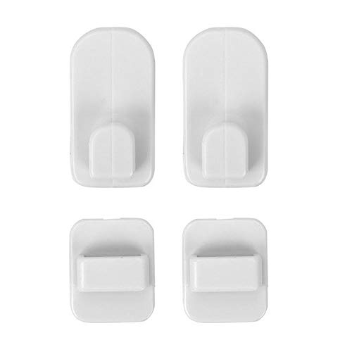JINGYAN Mehrzweckhaken Sticky Haken Set ABS Klebeband Aufhänger Fernbedienungshalter Wandspeicher for TV Klimaanlagensteuerung 4pcs / set(White) von JINGYAN
