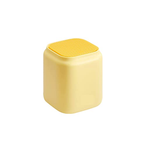 JINGYAN Papierkörbe 1pc Yellow Rectangular Trash Can Is Small With Cover Desktop Trash Can Small Office Paper Basket Cute Trash JINGYAN Papierkörbe 1pc Yellow Rectangular Trash Can Is Small With Cover Desktop Trash Can Small Office Paper Basket Cute Trash von JINGYAN