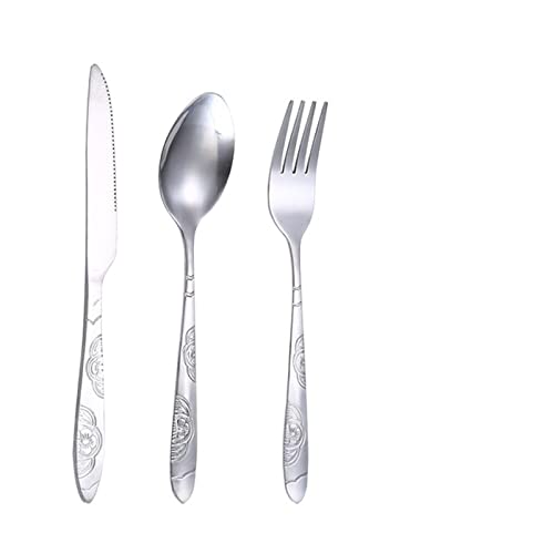 JINGYAN Schöpfkellen 3 teile/beutel Steakmesser Reisebesteck Set Tragbare Bedruckte Edelstahl Löffel Gabel von JINGYAN