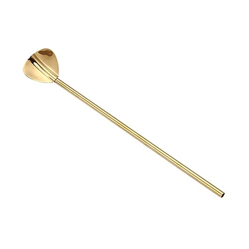 JINGYAN Schöpfkellen Spoons Drinking Straw Tea Tools Strainer For Coffee Juice Tea Scoop Stirring Spoon(Gold) von JINGYAN