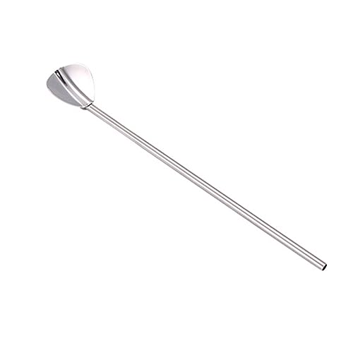 JINGYAN Schöpfkellen Spoons Drinking Straw Tea Tools Strainer For Coffee Juice Tea Scoop Stirring Spoon(Silver) von JINGYAN