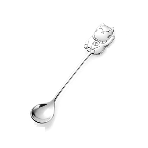 JINGYAN Schöpfkellen Stainless steel spoon coffee ice cream dessert kitchen accessories tableware decoration(Silver) von JINGYAN