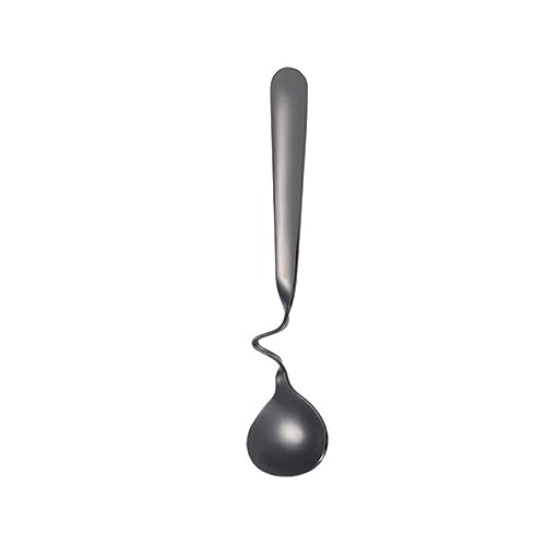 JINGYAN Schöpfkellen Teaspoon Coffee Mixing Spoon Sugar Dessert Ice Cream Scoop Tableware Kitchen(Black) von JINGYAN