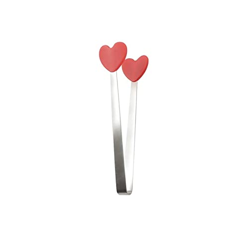 JINGYAN Servierzange Edelstahl Snack Clip Tool Silikon Rutschfeste Griff Grill Brot Eiswürfel clip Küchenzubehör(A) von JINGYAN