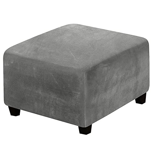 JINGYAN Sofaüberwürfe Square Shape Footstool Cover Washable Stretch Footrest Ottoman Cover for Living Bedroom Removable Footstool Protector von JINGYAN
