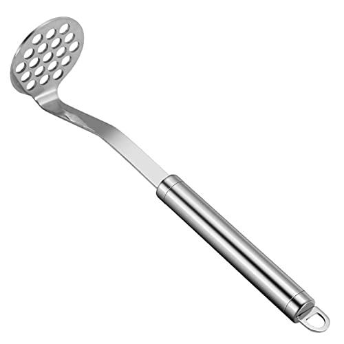 JINGYAN Spätzlepressen Stainless Steel Potato Masher MultiPurpose Fruit Vegetable Manual Mud Pressure Machine Food Crusher Kitchen Cooking Utensils(Silver) von JINGYAN