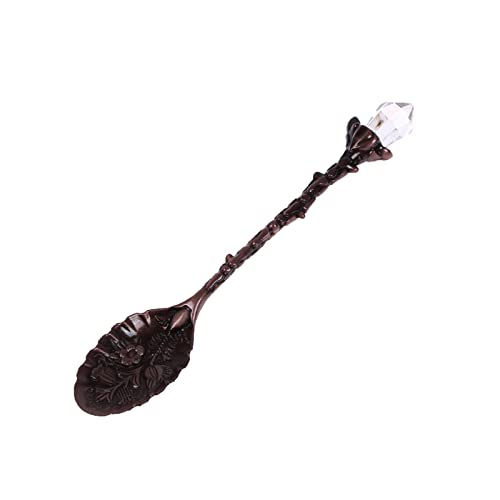 JINGYAN Teelöffel Carved Flower Crystal Coffee Teaspoon Colors Milk Spoon Ice Cream Tea Sugar Stirring Kitchen Accessory von JINGYAN