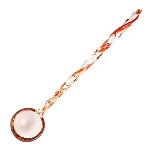 JINGYAN Teelöffel Clear Glass Coffee Mixing Spoon Colored Twist Long Handle Ice Cream Dessert Teaspoon Milk Stirring Spoons Lovely von JINGYAN