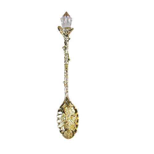 JINGYAN Teelöffel Coffee Spoon Carved Flower Teaspoon Crystal Milk Ice-Cream Sugar Cake Kitchen Accessories von JINGYAN