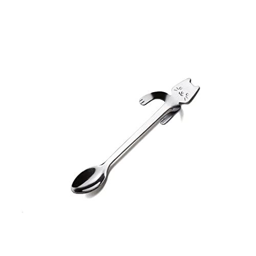 JINGYAN Teelöffel Coffee Spoon Stainless Steel Cartoon Cat Teaspoon Dessert Snack Scoop Milk Spoons Tableware von JINGYAN