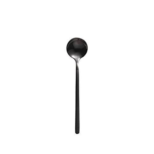 JINGYAN Teelöffel Small Spoon Coffee for Yogurt Ice Cream Dessert Long Handled Cutlery Kitchen Tainless Steel Round Teaspoon von JINGYAN