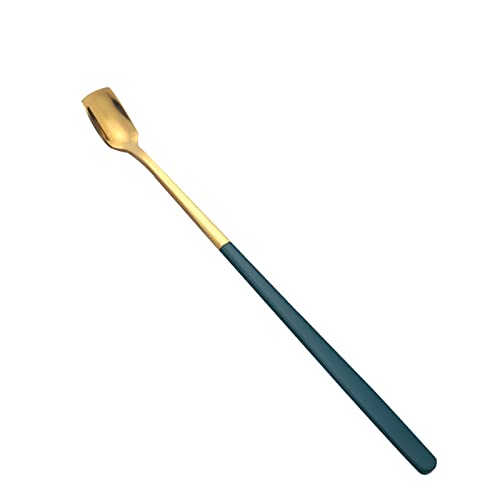 JINGYAN Teelöffel Square-Headed Teaspoon Long Handle Stainless Steel Coffee Stirring Spoons Dessert Ice Cream Mini Scoop Kitchen Tableware von JINGYAN