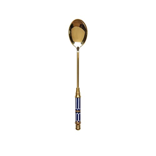 JINGYAN Teelöffel Stainless Steel Dessert Spoon Ceramic Long Handle Icecream Teaspoon Gold Coffee Cake Fruit Milk Kitchen Tableware JINGYAN Teelöffel Stainless Steel Dessert Spoon Ceramic Long Handle Icecream Teaspoon Gold Coffee Cake Fruit Milk Kitchen Tableware von JINGYAN