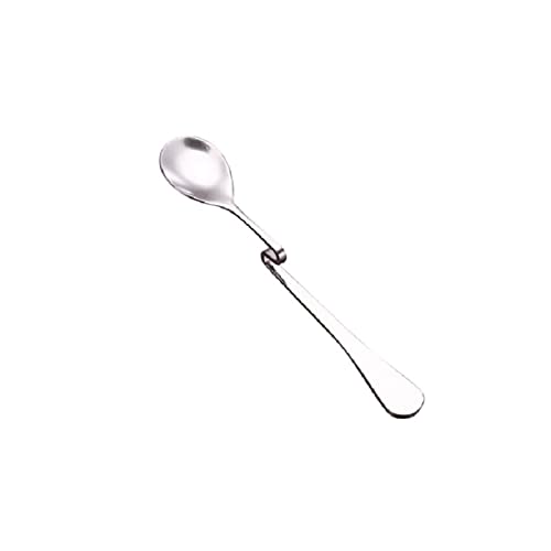 JINGYAN Teelöffel Stainless Steel Suspensible Long Handled Spoons Seasoning Ladle Scoop Twisting Hanging Cup Coffee Dessert Teaspoon von JINGYAN
