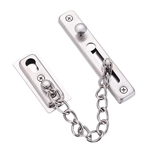 JINGYAN Türketten Security Door Chain Lock Home Guard Latch Stainless Steel with Spring Anti-Theft Press(Silver) von JINGYAN